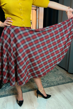 WINTER CHECK SWING SKIRT