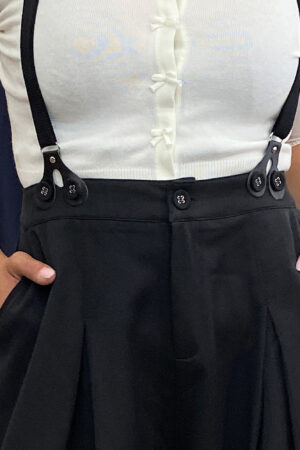 SHELLEY FLARED SUSPENDER TROUSERS IN BLACK