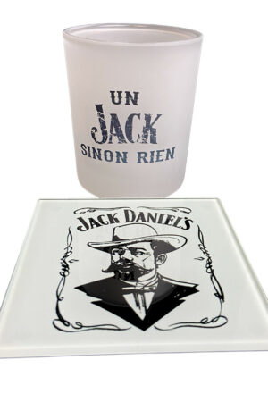 Verre à whisky + Sous-verre – UN JACK SINON RIEN