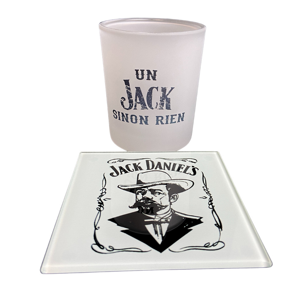 Verre à whisky + Sous-verre – UN JACK SINON RIEN
