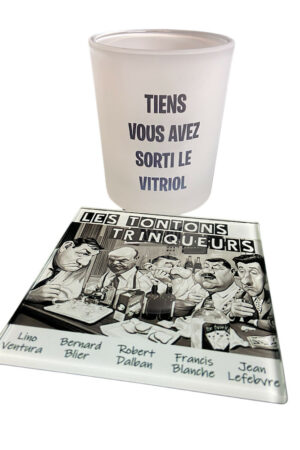 Verre à whisky + Sous-verre – TONTONS TRINQUEURS