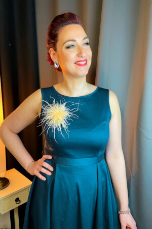 HEPBURN DRESS STARGAZER (BLEU PETROL)
