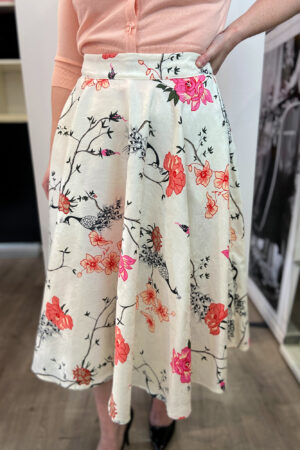 PEACOCK ROSE SWING SKIRT