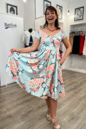LILY FLORAL OFF SHOULDER IN MINT