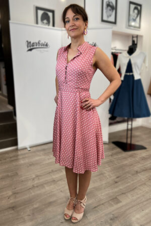 POPPY PINK POLKA DOT SHIRT DRESS