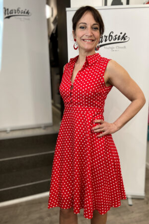 POPPY RED POLKA DOT SHIRT DRESS