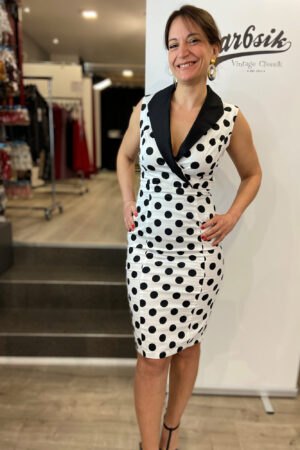 BROOKLYN POLKA DOT WIGGLE DRESS