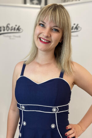 CLAUDIA NAUTICAL FLARED DRESS
