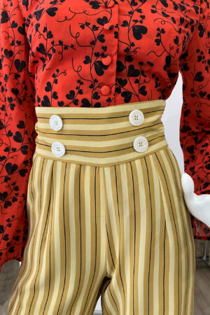 STRIPE HIGH WAIST WIDE LEG TROUSERS