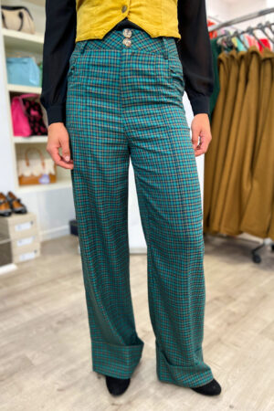 MINI CHECK TURN UP TROUSERS