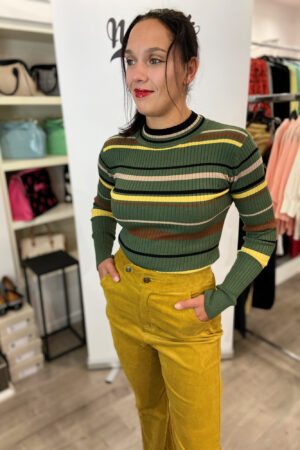 70’S GREEN STRIPE SWEATER