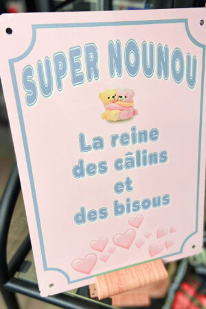 Plaque décorative – SUPER NOUNOU – La reine des câlins et des bisous