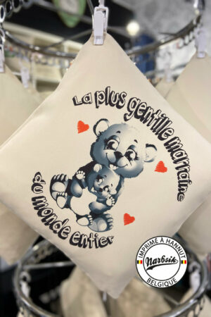 Coussin – LA PLUS GENTILLE MARRAINE DU MONDE ENTIER