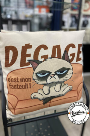 Coussin – CHAT – DEGAGE C’EST MON FAUTEUIL