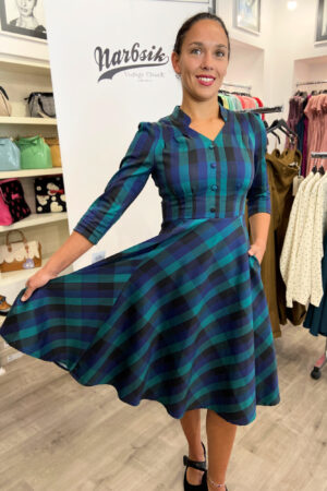 LOUISA CHECK SWING DRESS