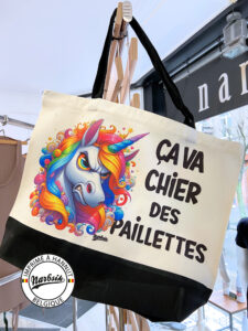 Cabas - LICORNE CA VA CHIER DES PAILLETTES