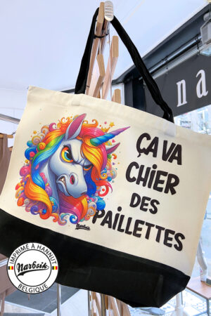 Cabas – LICORNE CA VA CHIER DES PAILLETTES