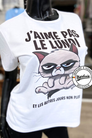 T-Shirt : J’AIME PAS LE LUNDI